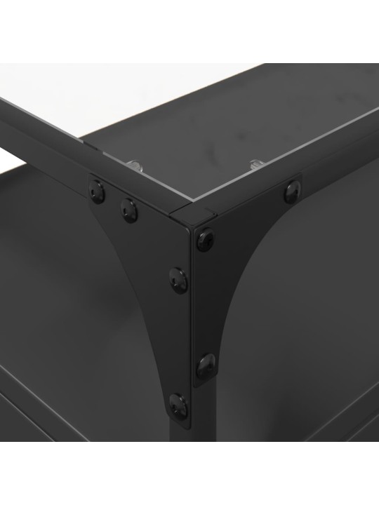 TV skříňka se skleněnou deskou černá 98 x 35 x 51 cm kompozit