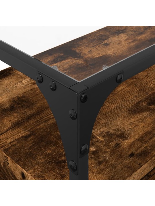Tv skříňka se skleněnou deskou kouřový dub 98x35x51 cm kompozit