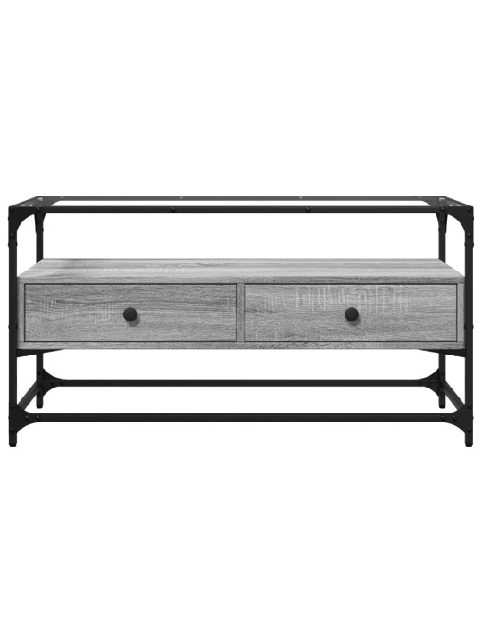 Tv skříňka se skleněnou deskou šedá sonoma 98x35x51 cm kompozit
