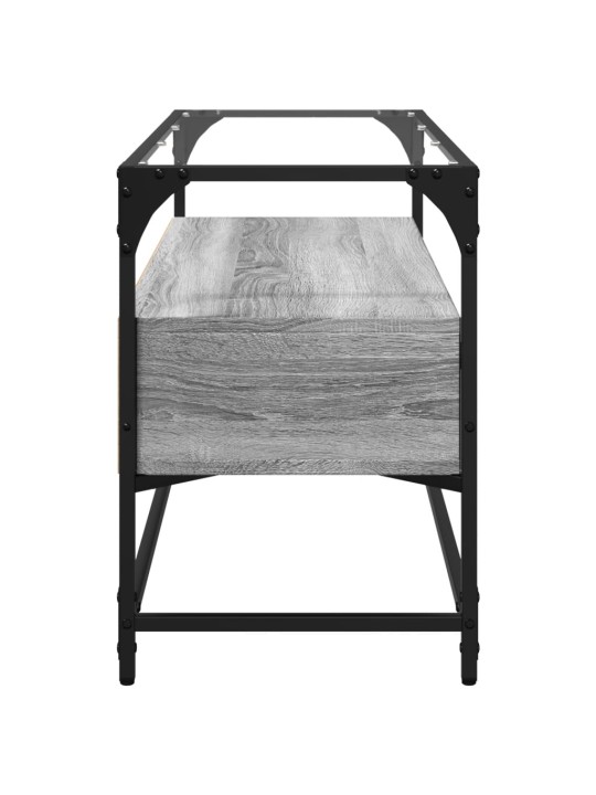 Tv skříňka se skleněnou deskou šedá sonoma 98x35x51 cm kompozit