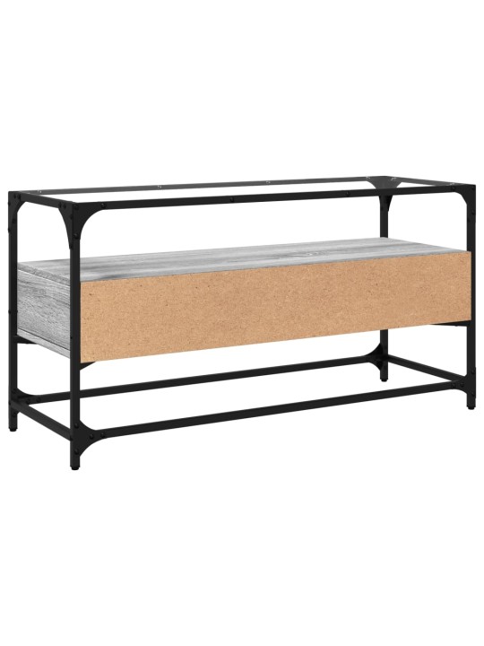 Tv skříňka se skleněnou deskou šedá sonoma 98x35x51 cm kompozit