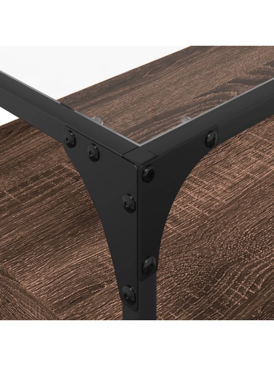 Tv skříňka se skleněnou deskou hnědý dub 98x35x51 cm kompozit