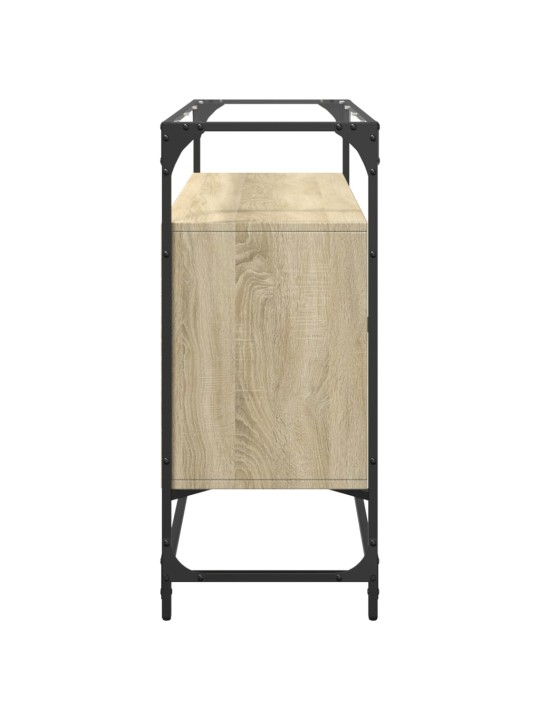 Příborník se skleněnou deskou dub sonoma 98x35x81 cm kompozit