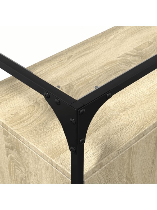 Příborník se skleněnou deskou dub sonoma 98x35x81 cm kompozit