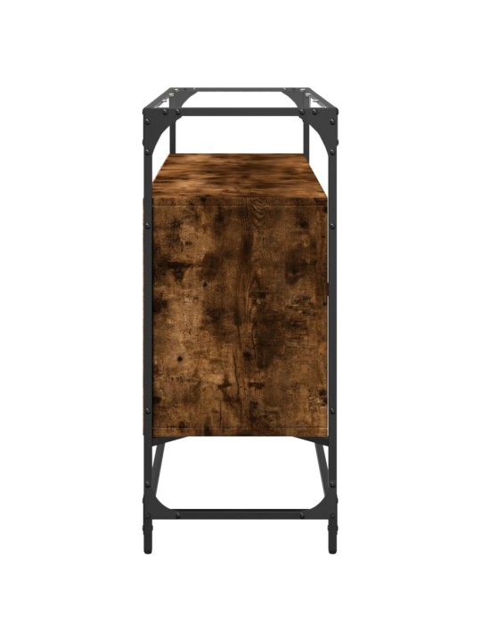 Příborník se skleněnou deskou kouřový dub 98x35x81 cm kompozit