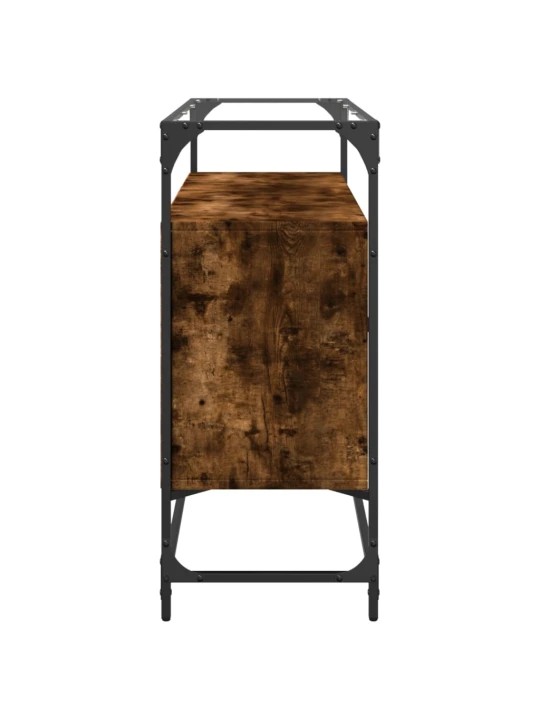 Příborník se skleněnou deskou kouřový dub 98x35x81 cm kompozit