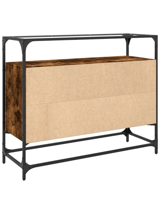 Příborník se skleněnou deskou kouřový dub 98x35x81 cm kompozit