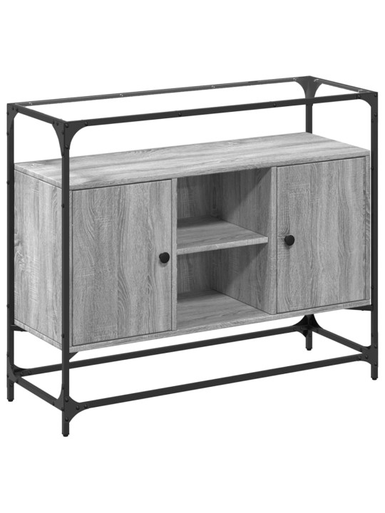 Příborník se skleněnou deskou šedá sonoma 98x35x81 cm kompozit