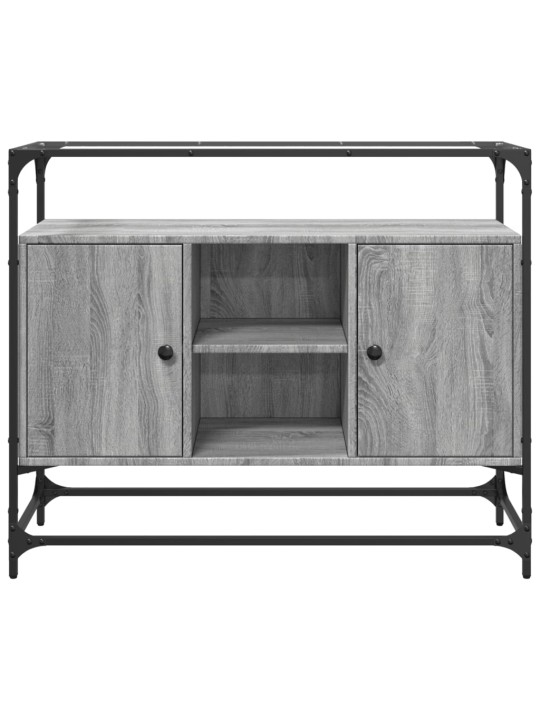 Příborník se skleněnou deskou šedá sonoma 98x35x81 cm kompozit