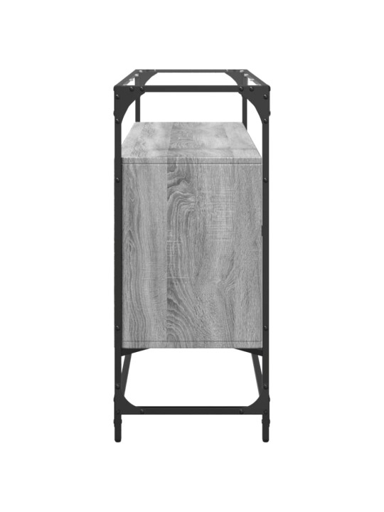 Příborník se skleněnou deskou šedá sonoma 98x35x81 cm kompozit