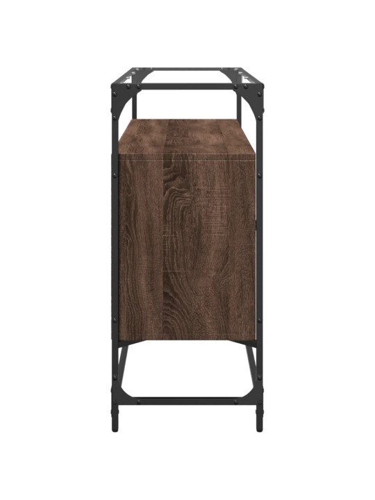Příborník se skleněnou deskou hnědý dub 98x35x81 cm kompozit