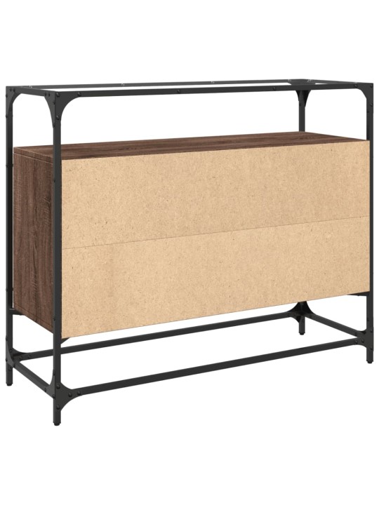 Příborník se skleněnou deskou hnědý dub 98x35x81 cm kompozit