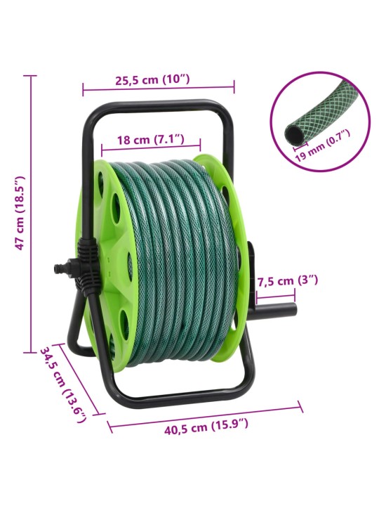 Volně stojící hadicový naviják se sadou koncovek 0,75" 20 m PVC