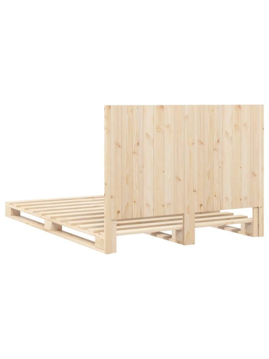 Rám postele s čelem bílý 140 x 200 cm masivní borové dřevo