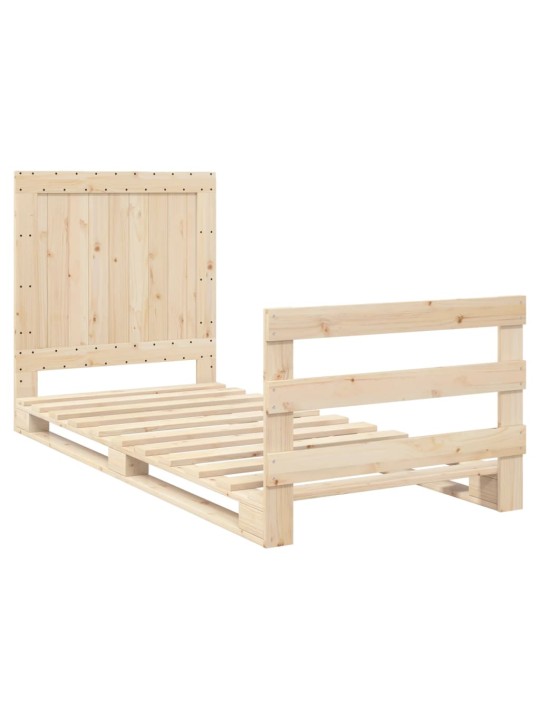 Rám postele s čelem 90 x 200 cm masivní borové dřevo