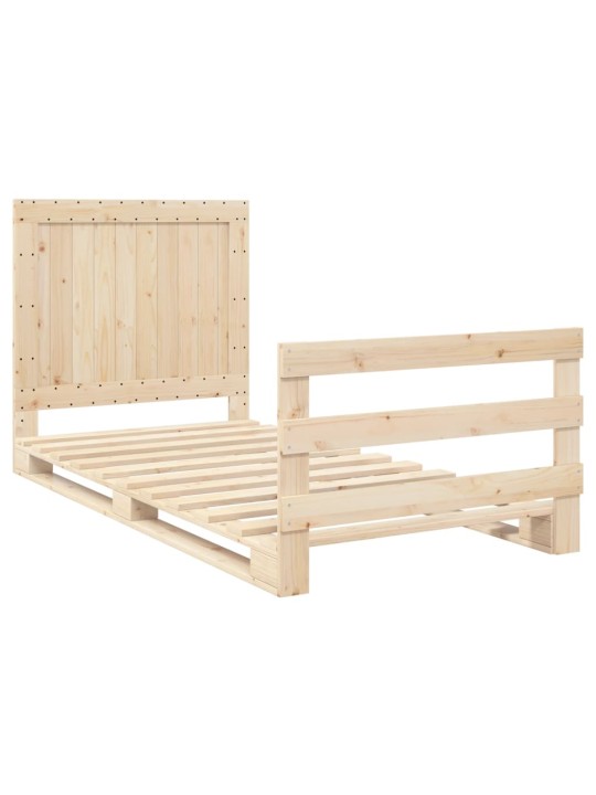 Rám postele s čelem 100 x 200 cm masivní borové dřevo