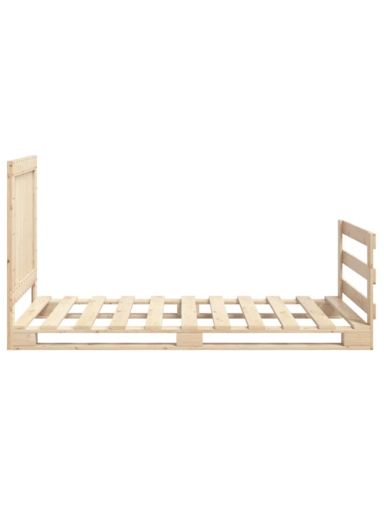 Rám postele s čelem 100 x 200 cm masivní borové dřevo