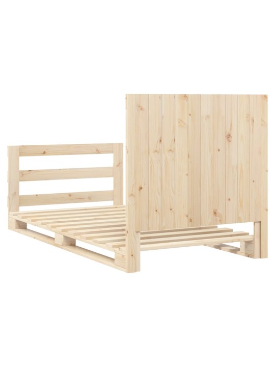 Rám postele s čelem 100 x 200 cm masivní borové dřevo