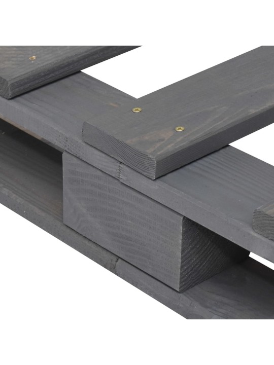 Rám postele s čelem šedý 90 x 200 cm masivní borové dřevo
