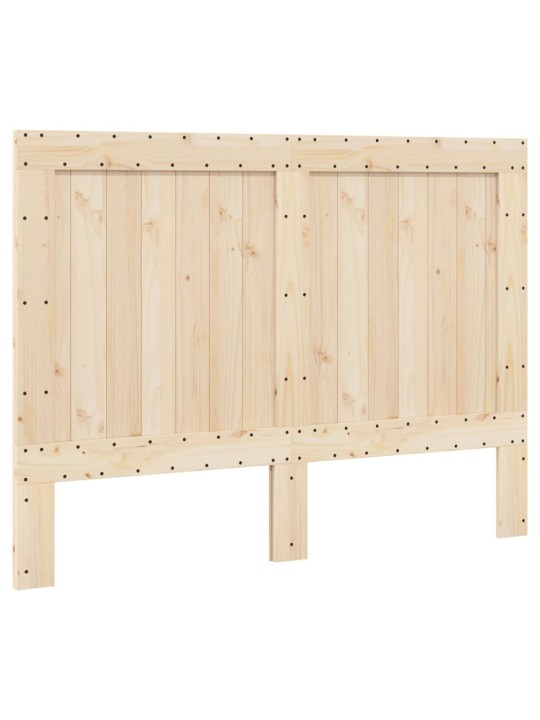 Rám postele s čelem šedý 140 x 200 cm masivní borové dřevo