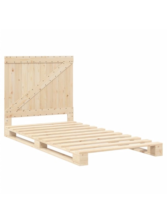 Rám postele s čelem 100 x 200 cm masivní borové dřevo