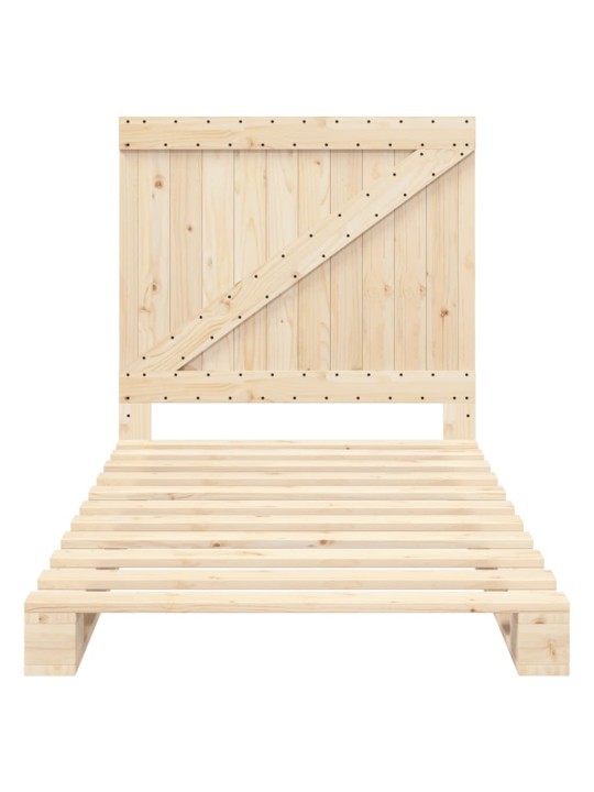 Rám postele s čelem 100 x 200 cm masivní borové dřevo