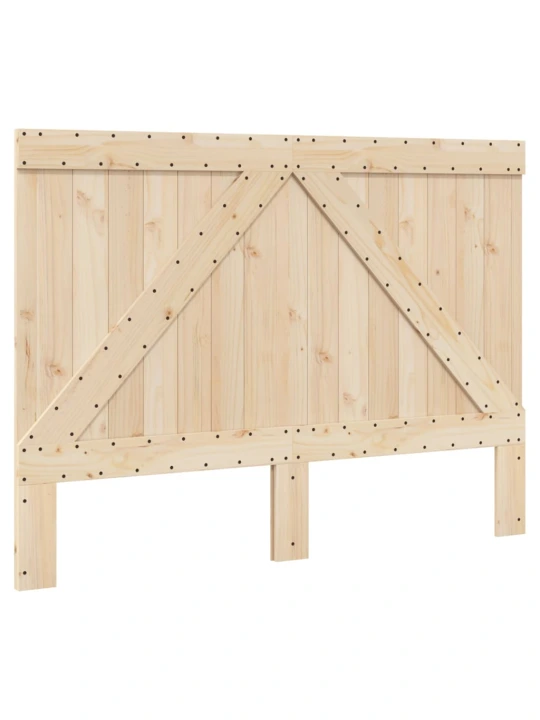 Rám postele s čelem bílý 140 x 200 cm masivní borové dřevo