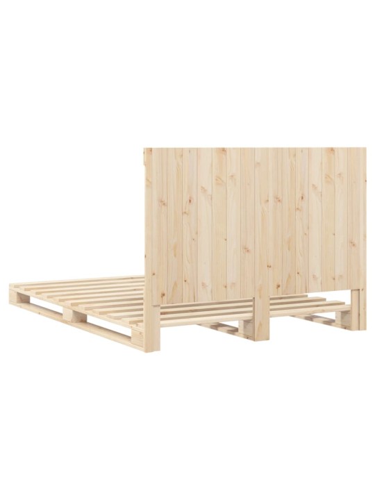 Rám postele s čelem bílý 140 x 200 cm masivní borové dřevo