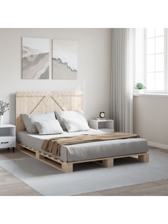 Rám postele s čelem 160 x 200 cm masivní borové dřevo