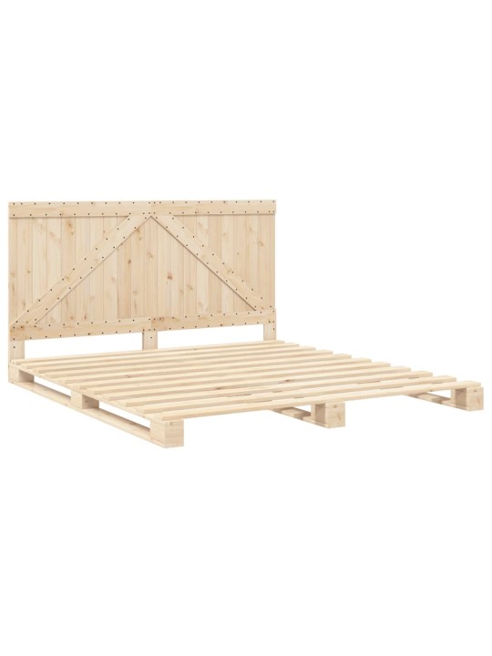 Rám postele s čelem 200 x 200 cm masivní borové dřevo