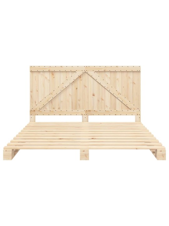 Rám postele s čelem 200 x 200 cm masivní borové dřevo