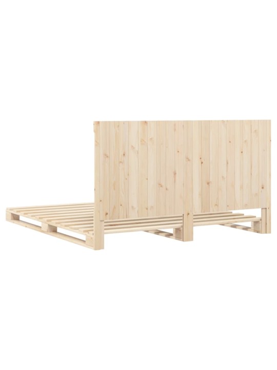 Rám postele s čelem 200 x 200 cm masivní borové dřevo