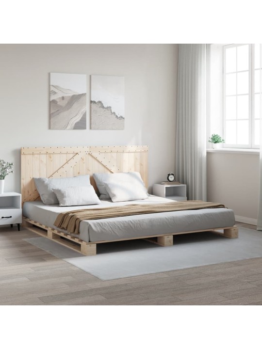 Rám postele s čelem 200 x 200 cm masivní borové dřevo