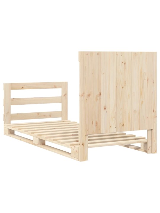 Rám postele s čelem 90 x 200 cm masivní borové dřevo