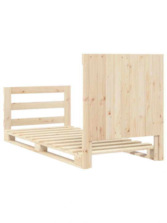 Rám postele s čelem 90 x 200 cm masivní borové dřevo