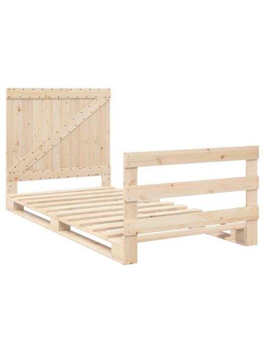 Rám postele s čelem 100 x 200 cm masivní borové dřevo