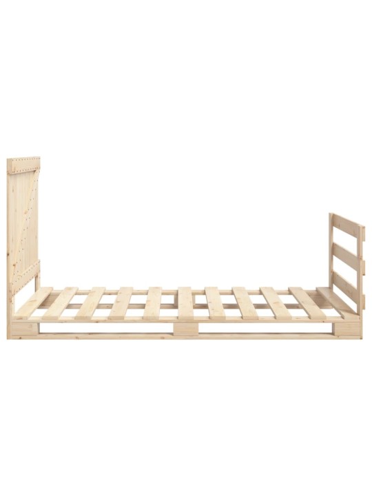 Rám postele s čelem 100 x 200 cm masivní borové dřevo