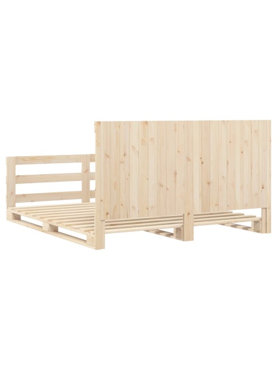Rám postele s čelem 200 x 200 cm masivní borové dřevo