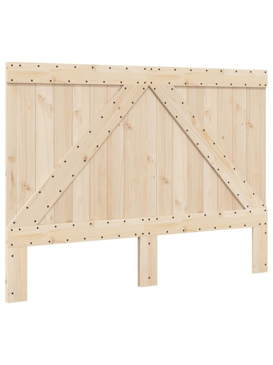 Rám postele s čelem šedý 160 x 200 cm masivní borové dřevo