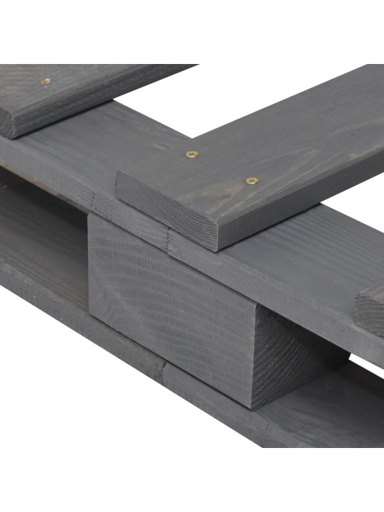 Rám postele s čelem šedý 200 x 200 cm masivní borové dřevo