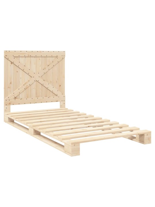 Rám postele s čelem 100 x 200 cm masivní borové dřevo