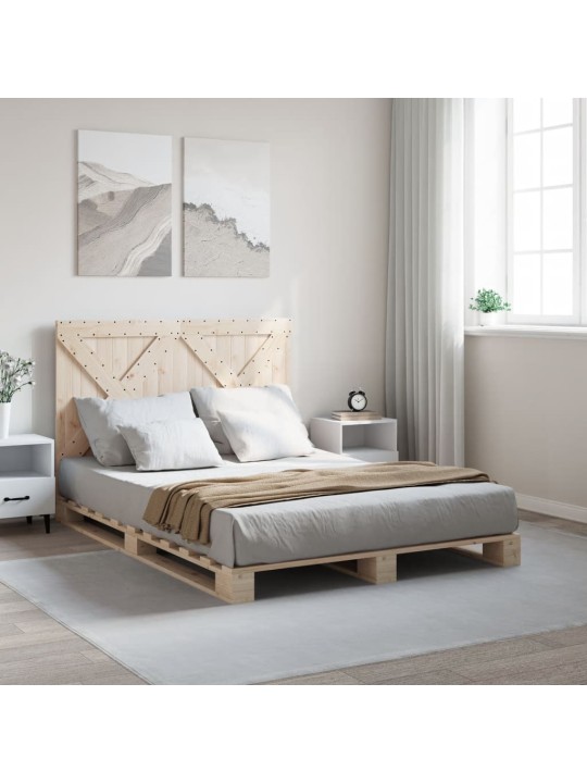 Rám postele s čelem 160 x 200 cm masivní borové dřevo