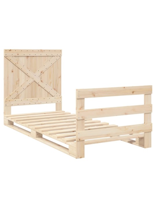Rám postele s čelem 90 x 200 cm masivní borové dřevo