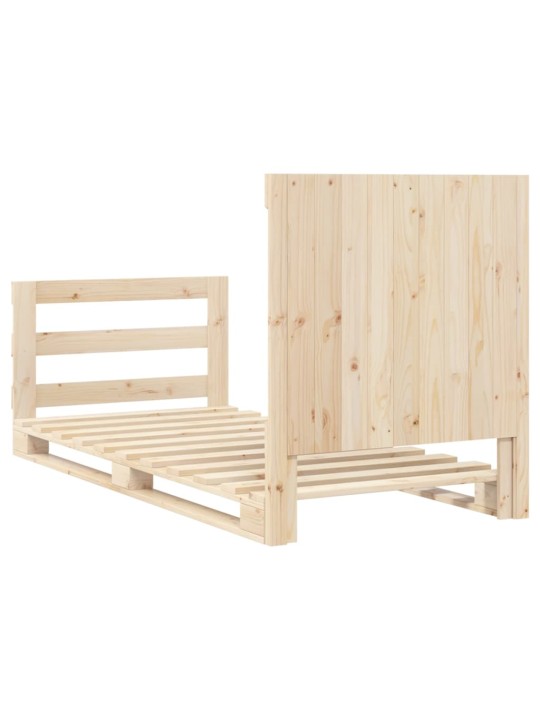 Rám postele s čelem 90 x 200 cm masivní borové dřevo