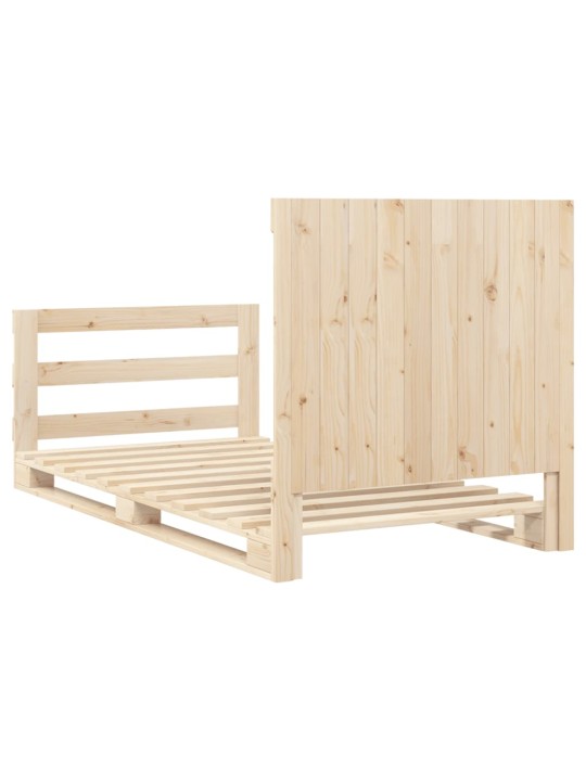 Rám postele s čelem 100 x 200 cm masivní borové dřevo