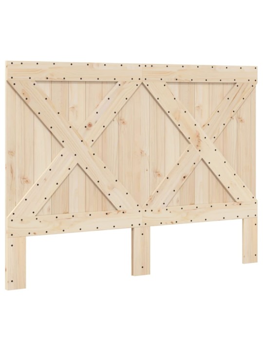 Rám postele s čelem bílý 140 x 200 cm masivní borové dřevo