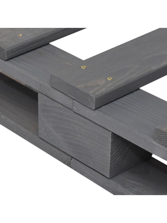 Rám postele s čelem šedý 100 x 200 cm masivní borové dřevo