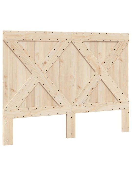 Rám postele s čelem šedý 160 x 200 cm masivní borové dřevo