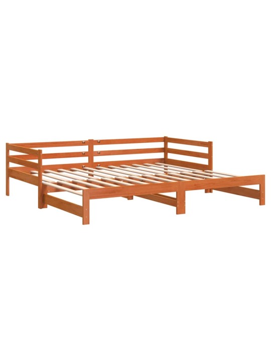 Válenda s přistýlkou voskově hnědá 90 x 200 cm masivní borovice
