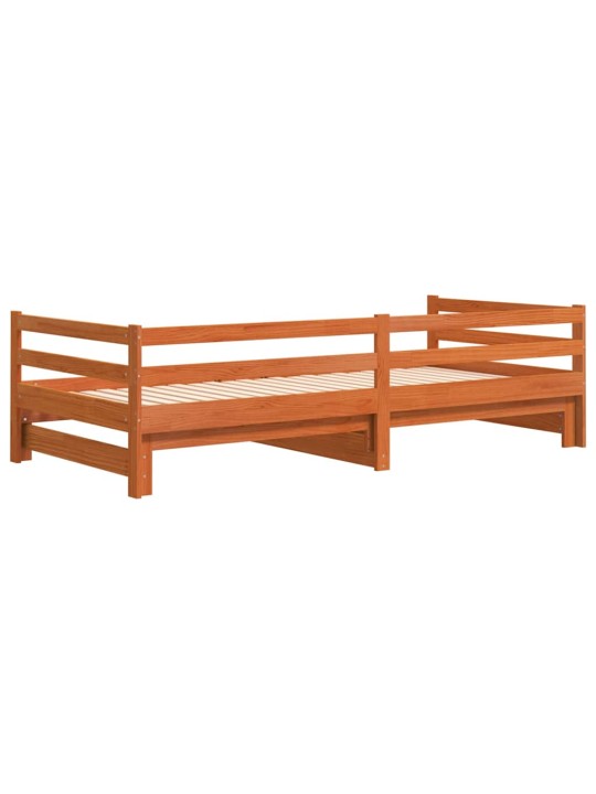 Válenda s přistýlkou voskově hnědá 90 x 200 cm masivní borovice